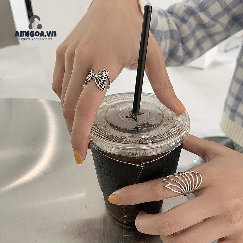 ✨✨Nhẫn hở hình bướm phong cách hip hop đường phố có thể điều chỉnh kích thước cho nữ