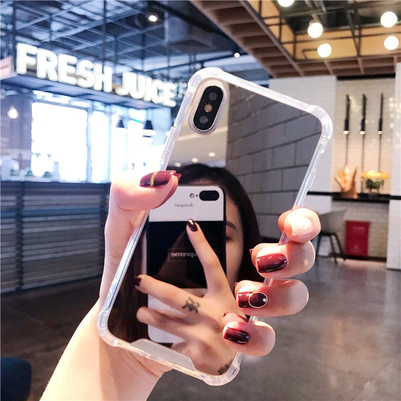 Ốp lưng điện thoại di động tráng gương đỏ chống rơi trí thun ngắn tay | BigBuy360 - bigbuy360.vn