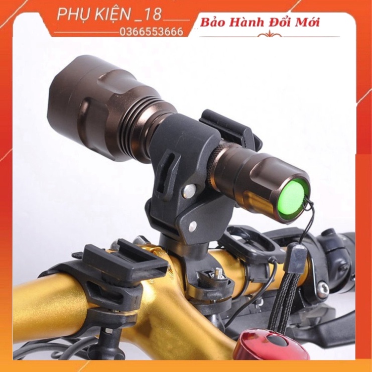 Kẹp đỡ đèn pin xe đạp xoay được 360 độ