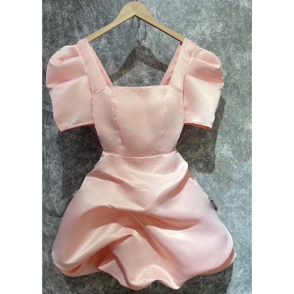 Đầm Dự Tiệc Cao Cấp Cổ Vuông Bồng Siêu Xinh