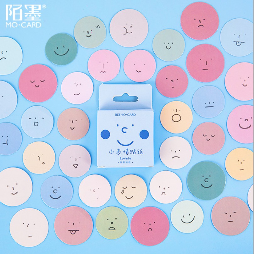 Hộp 45 miếng sticker mẫu biểu tượng cảm xúc emoji