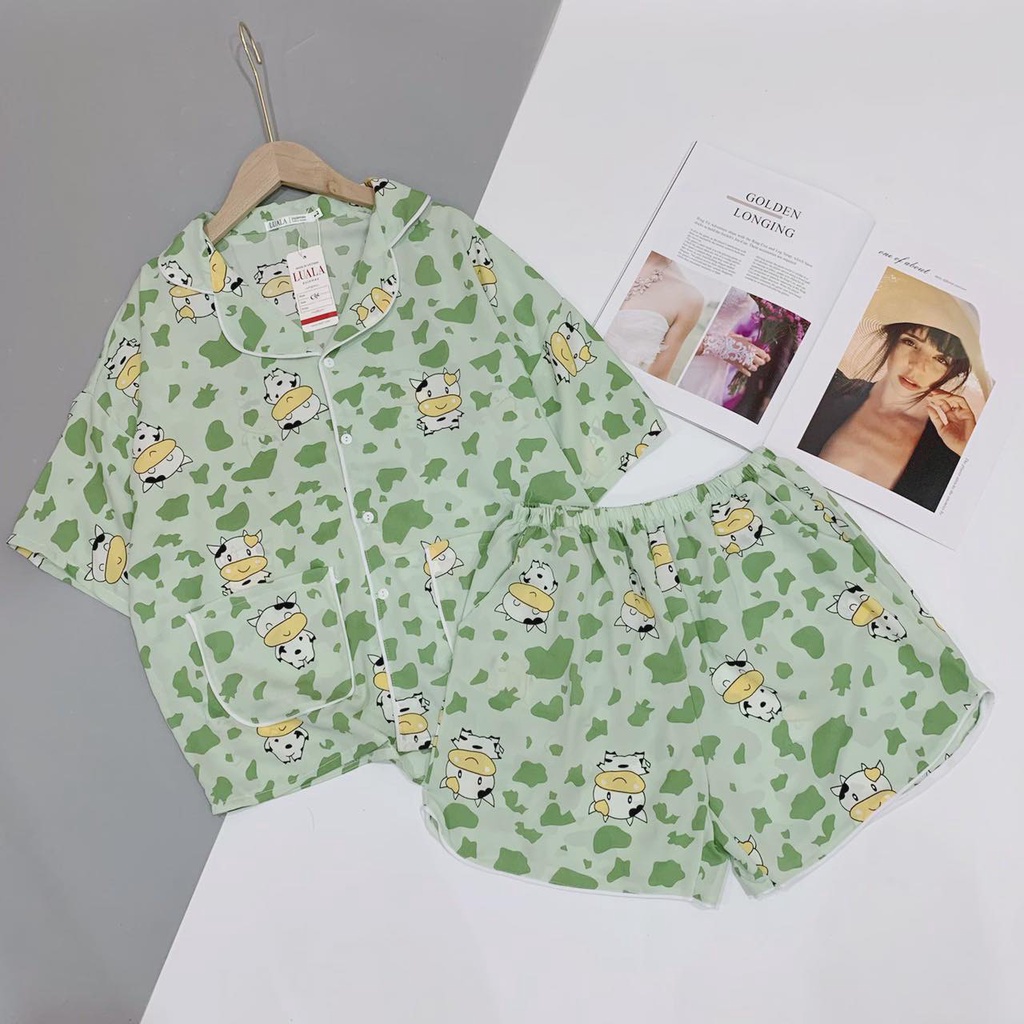 Đồ bộ pijama đùi chất lụa satin size M,L,XL (mã 003)