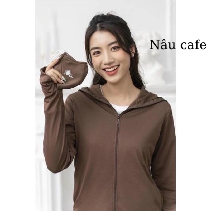 Áo chống nắng nữ 2 lớp cao cấp đai gấu to vải thông hơi cực mát chống nắng chống tia UV