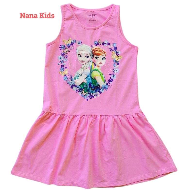 Đầm váy elsa bé gái thương hiệu H&T kids chất thun cotton 4 chiều thấm hút mồ hôi tốt cho bé từ 2 đến 7 tuổi