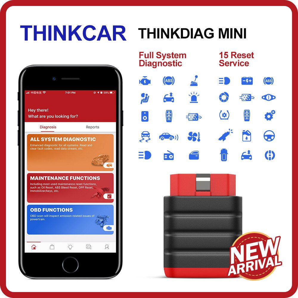 THINKCAR THINKDIAG MINI OBD2 SCANNER CÔNG CỤ CHẨN ĐOÁN Ô TÔ HỆ THỐNG ĐẦY ĐỦ CHUYÊN NGHIỆP-máy chuẩn đoán đa năng 15 hệ t