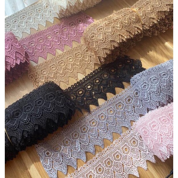 Dây Thêu Họa Tiết Lá Rộng 9CM Dài 1yard(0.9M)