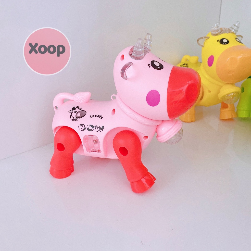 ĐỒ CHƠI CON BÒ CHẠY PIN BIẾT ĐI CÓ PHÁT NHẠC CHO BÉ SHOP HOME GIAY