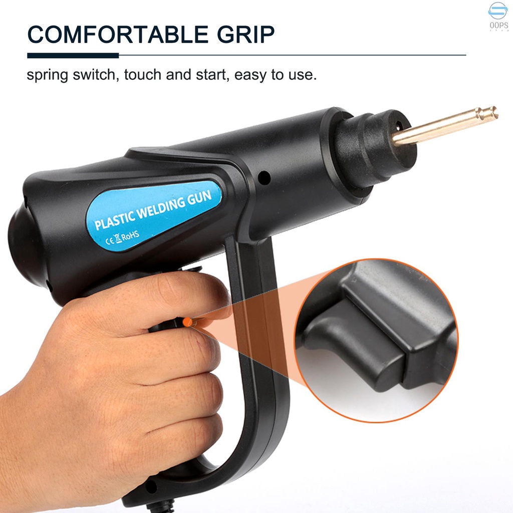 Bộ máy hàn nhựa sửa chữa 70W 4 kiểu đầu dẹt cong bên ngoài/cong bên trong/lượn sóng tiện lợi
