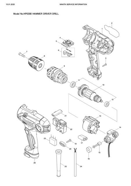 HP0300 Máy khoan bắt vít động lực 10mm Makita