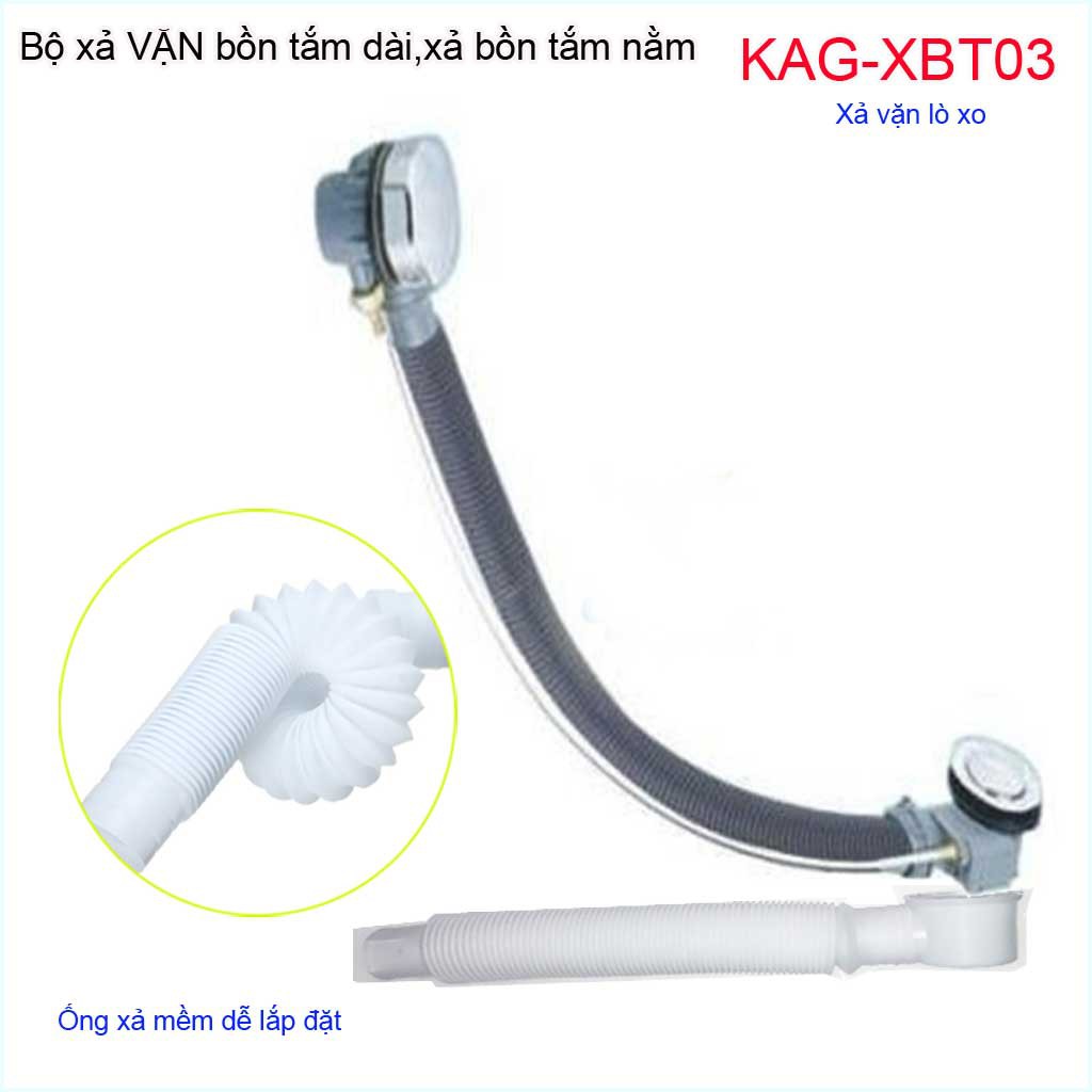 Bộ Xả bồn tắm dài KAG-XBT03, trôn Bộ xả tay vặn cho bồn tắm nằm giá tốt hiệu suất sử dụng tốt