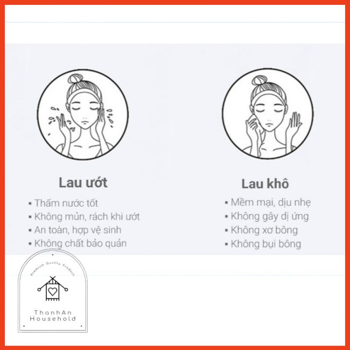 Cuộn khăn mặt khô BAOROU kèm túi treo tiện lợi - Khăn lau mặt dùng 1 lần tẩy trang siêu mềm, lau khô, lau ướt