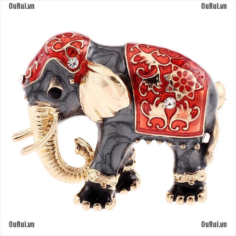 Ghim Cài Áo Hình Chú Voi Tráng Men Độc Đáo