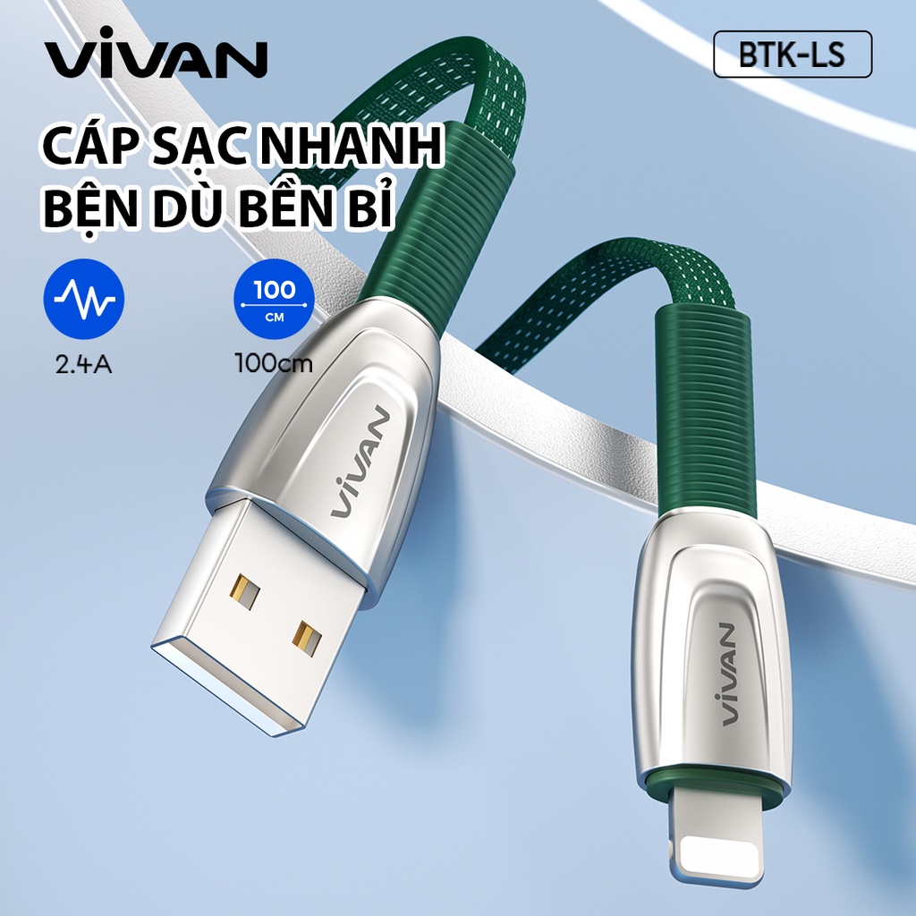 Cáp Sạc Nhanh VIVAN BTK-LS 3A 1m - BẢO HÀNH 12 THÁNG