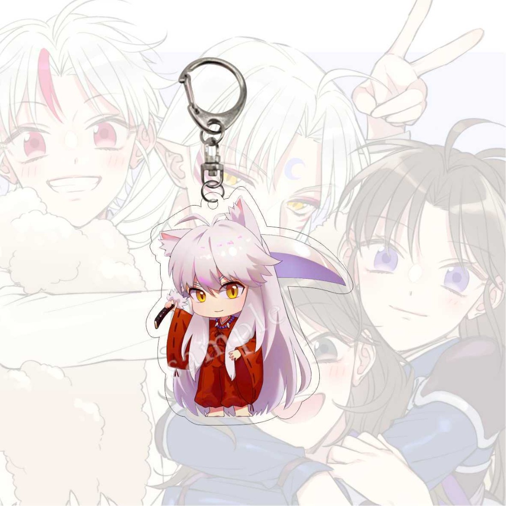 Móc Khóa In Hình Inuyasha Higurashi Kagome Sesshoumaru Kikyou Dễ Thương