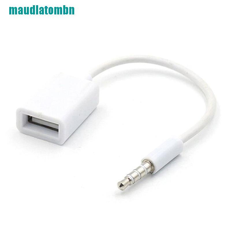 Giắc cắm âm thanh 3.5mm đầu cắm AUX sang lỗ cắm USB 2.0 cho máy nghe nhạc MP3 trên xe hơi