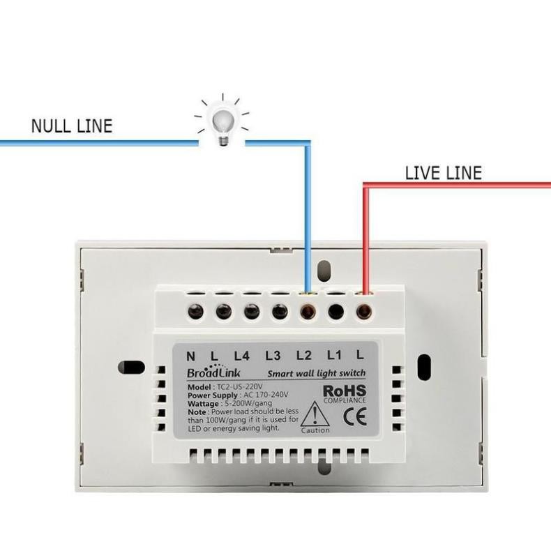 Sale Công tắc điện,Công tắc cảm ứng điều khiển từ xa Broadlink TC2 US mặt chữ nhật (3 Nút bấm)