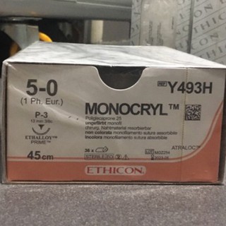 [Tép]Chỉ phẫu thuật Monocryl 5-0 Một kim tam giác P-3 (13mm 3/8c) 45cm Y493H