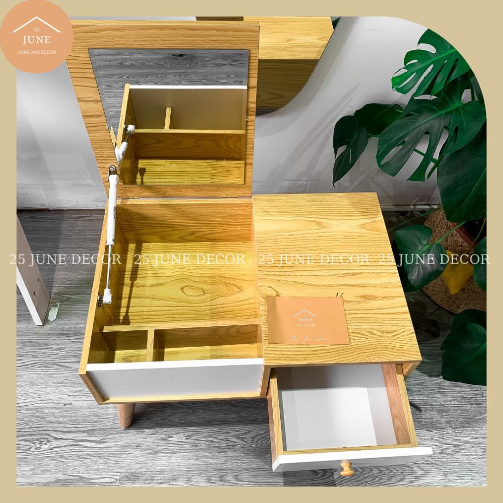 🌟MIỄN SHIP🌟 Bàn Trang Điểm Ngồi Bệt, Bàn Phấn Có Gương Gỗ MDF Cao Cấp Chịu Lực Cao - 25 June Decor