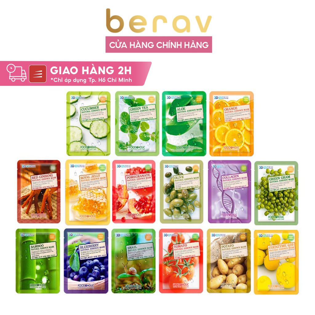 Mặt Nạ Dưỡng Da 3D FOODAHOLIC Natural Essence Mask 23ml