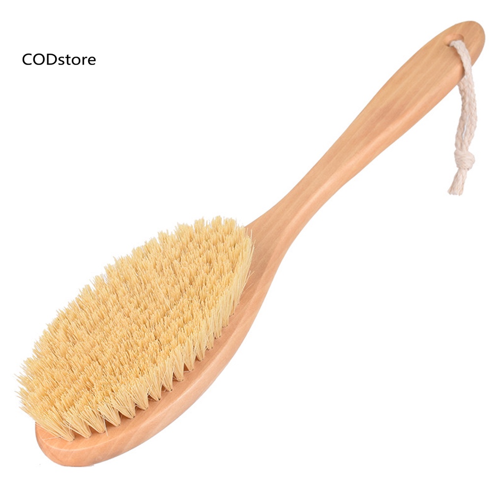 CO*Body Cleaning Brush Burr-free Glowing Skin Cord Handheld Wooden Body Cleaning Brush for Beauty