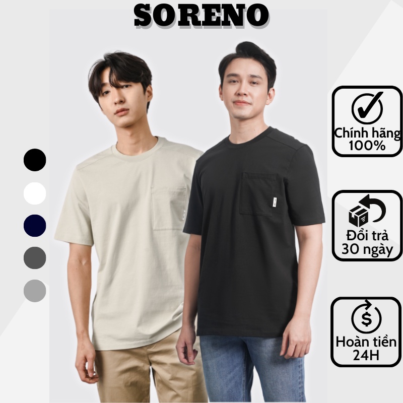 Áo Thun Nam Nữ Trơn Túi Ngực Unisex Tay Ngắn Cotton Cao Cấp | Soreno
