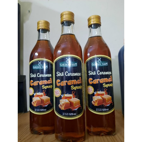 Siro Caramel Golden Farm chai 520ml