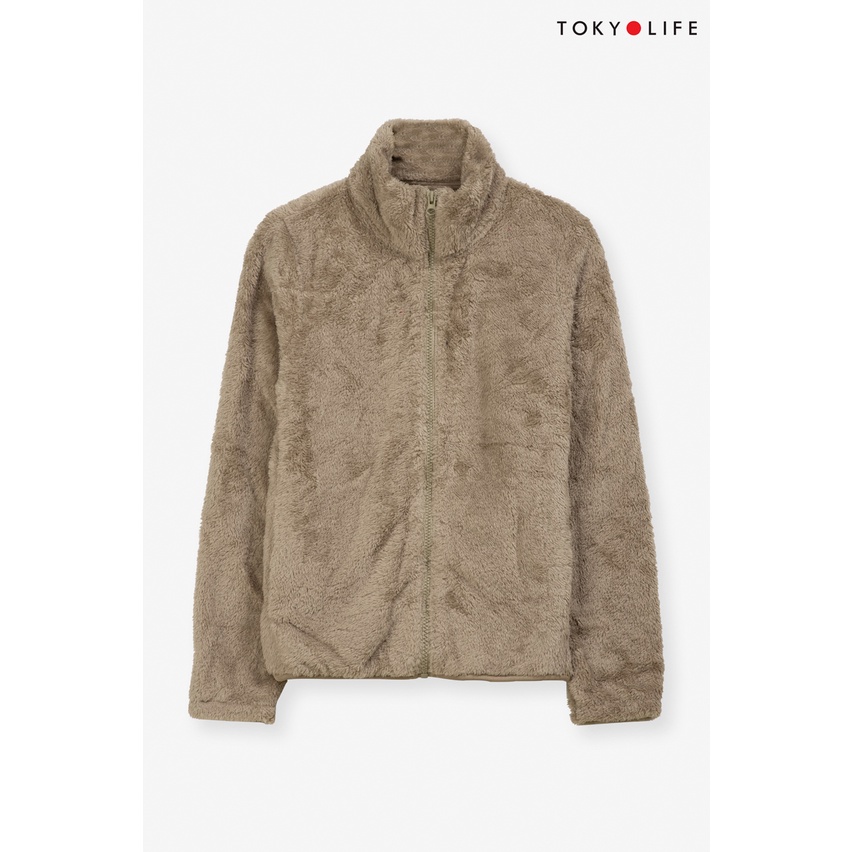[KHÔNG MŨ] Áo khoác lông cừu nam nhân tạo cổ cao dài tay mềm mịn, giữ ấm TOKYOLIFE L2/I7FLJ501L và L1/I7FLJ501L