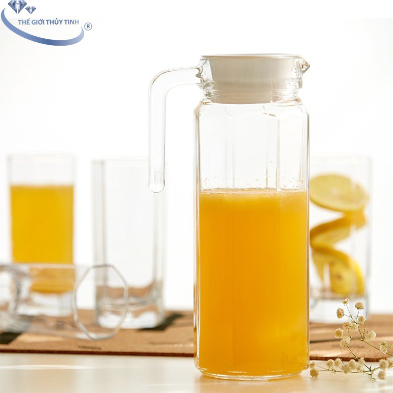 Bình Thủy Tinh Miệng Rót Bát Giác 1 Lít DeLi