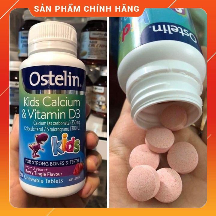 Canxi Ostelin Úc Kẹo Khủng Long 𝐍𝐄𝐖 90 viên cho bé từ 2 tuổi Xuất xứ Úc