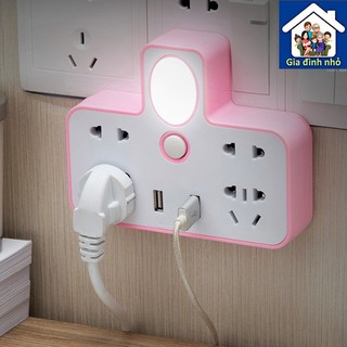 [FREESHIP 50K] BỘ CHIA Ổ ĐIỆN 2 CỔNG USB KIÊM ĐÈN NGỦ