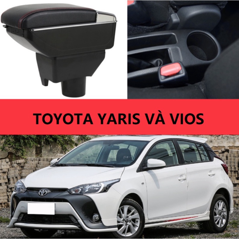 Hộp tỳ tay xe YARIS / VIOS cao cấp tích hợp cổng sạc USB - Bảo hành 12 tháng