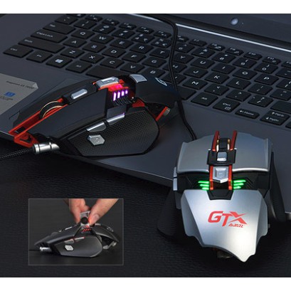 Chuột gaming GTX ajazz lắp ráp Led RGB cực đẹp, giá rẻ, có phần mềm chỉnh màu