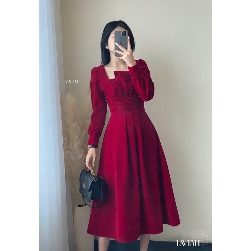 Đầm Nữ Cổ Kiểu Thiết Kế Sang Trọng Quyến Rũ Dáng Xòe Thời Trang