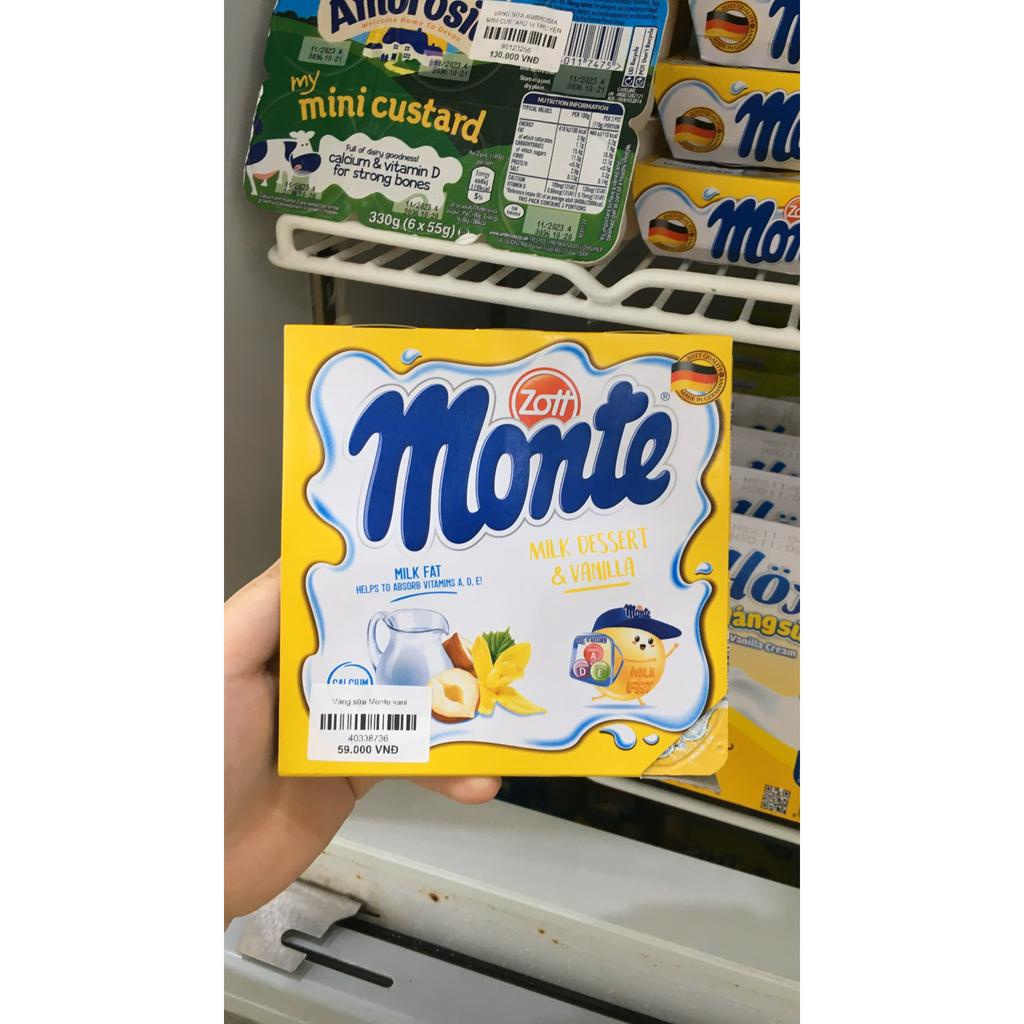 Váng Sữa Monte Vị Vani Socola Vỉ 4 Hộp Thơm Ngon Béo Ngậy