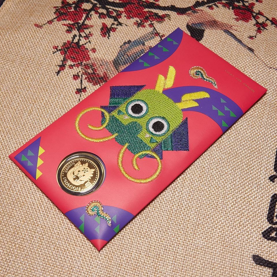 Mặt vàng 24K Kim Thìn 2020 đính kèm Bao lì xì - ANCARAT