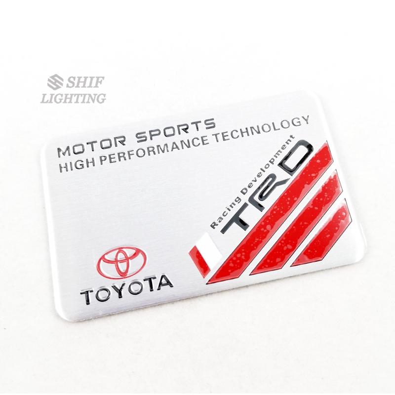 1 x Aluminum TRD MOTORSPORTS Logo Car Auto Decorative Emblem Badge Sticker Decal For TOYOTA