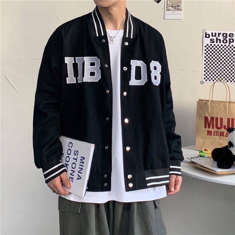 Áo khoác bóng chày  08  ,Áo bomber NỈ siêu mềm oversized , Phong Cách Ulzzang