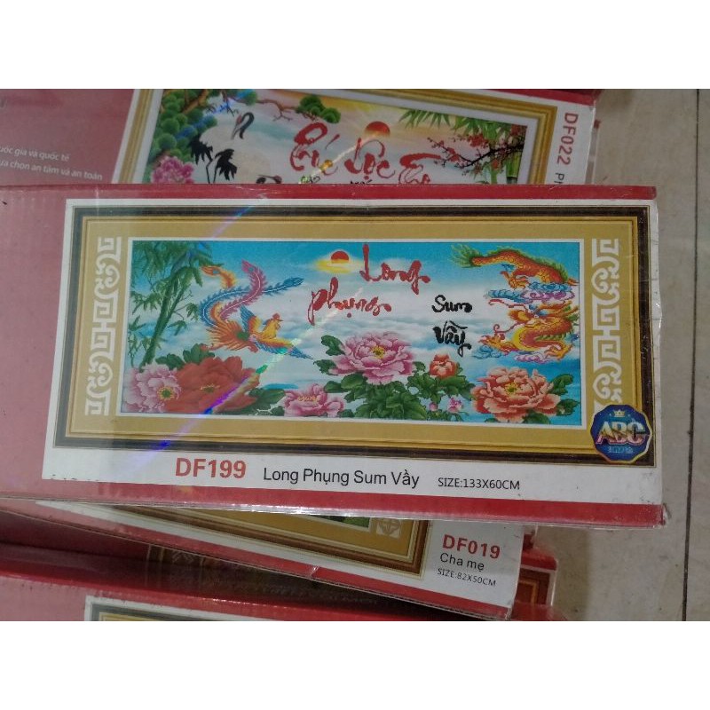 tranh đính đá Long Phụng (133*60)