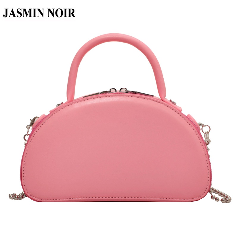 JASMIN NOIR Túi Xách Đeo Chéo Da PU Phối Dây Xích Thời Trang Nữ Sành Điệu