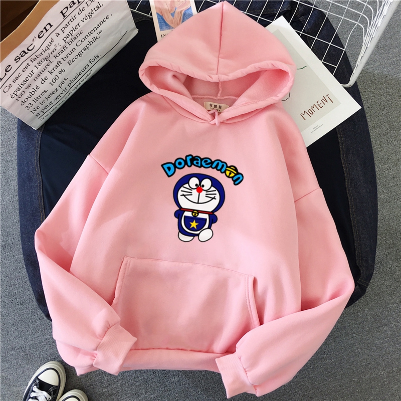 Áo Hoodie In Hình Doraemon Xinh Xắn Dành Cho Nữ