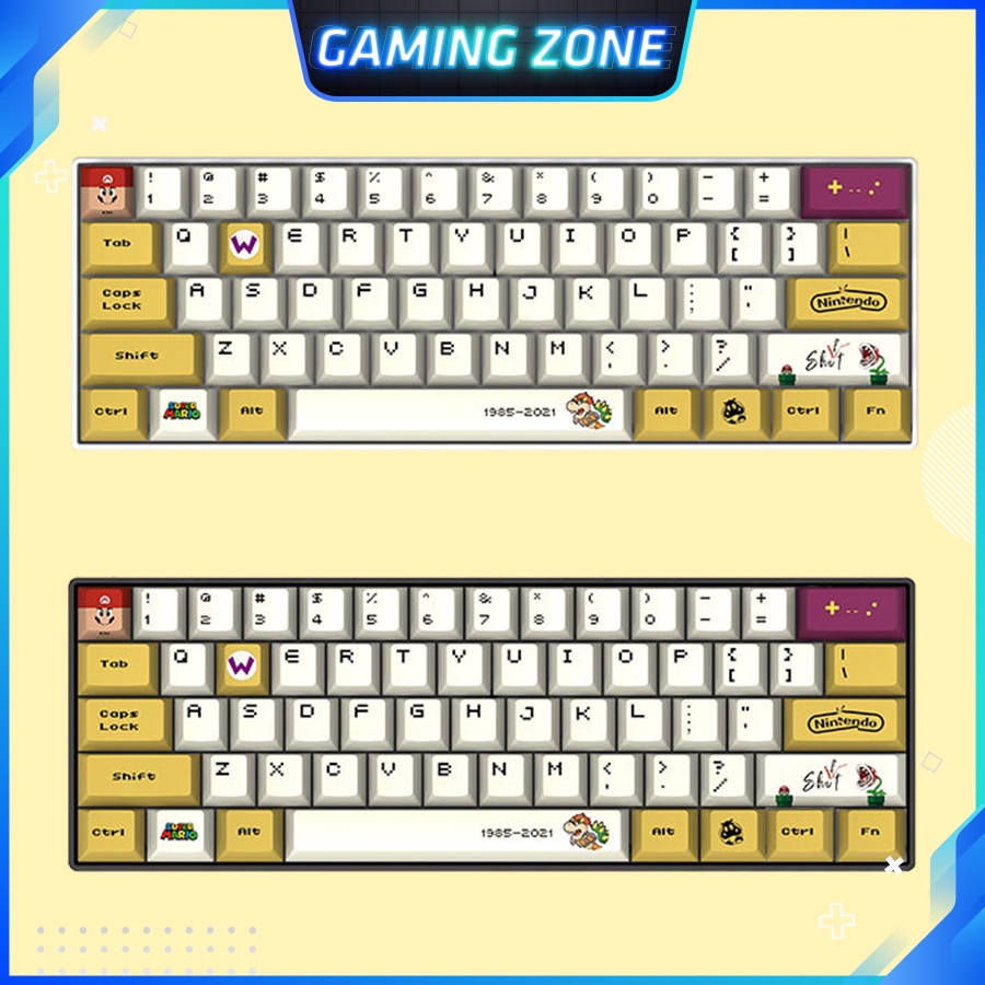 Keycap bàn phím cơ Retro Mario Vàng nhựa PBT 122 phím siêu đẹp