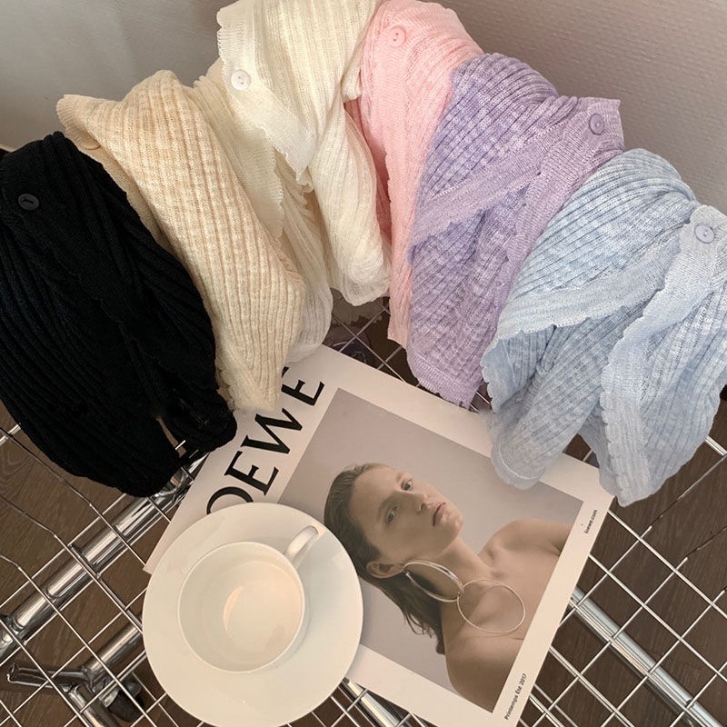 Bán Chạy!Áo Cardigan Dệt Kim Vải Lụa Lạnh Dệt Kim Màu Trơn Chống Nắng Thời Trang Mùa Hè Dành Cho Bạn Nữ