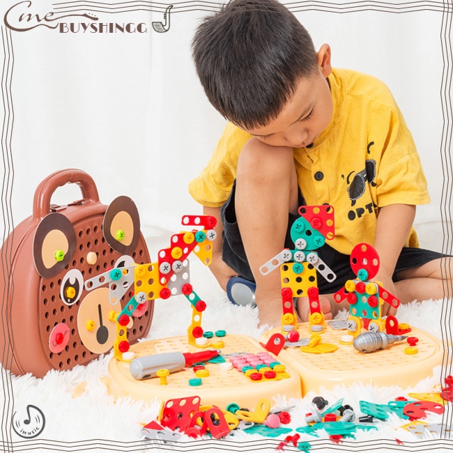 Bộ Đồ Chơi Lắp Ráp Máy Khoan Điện Vui Nhộn Cho Bé