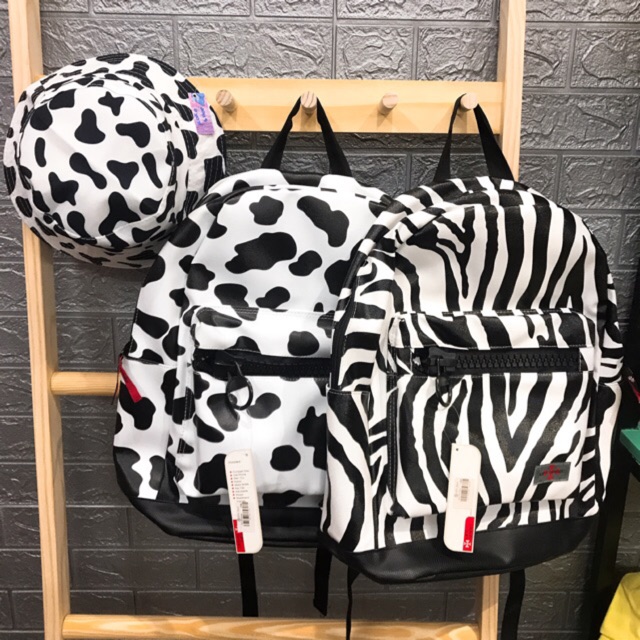 Balo Thái Lan hoạ tiết Life spirit khoá kéo to size lớn  [tặng kèm móc khóa］