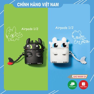 Case Airpod Ốp Tai Nghe Hình Răng Sún Rồng Đen - Trắng Case Airpods 1-2/Pro Siêu Cute Dễ Thương