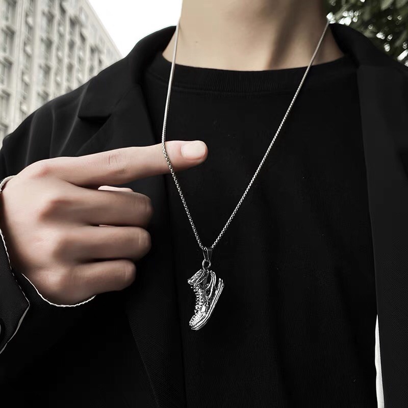 Dây chuyền bạc nam nữ hình GIÀY- Vòng cổ phụ kiện thời trang unisex đeo đôi