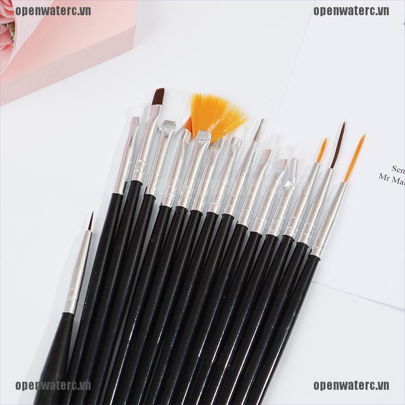 Set 15 Cọ Vẽ Móng Tay Nghệ Thuật Màu Ombre Tiện Dụng