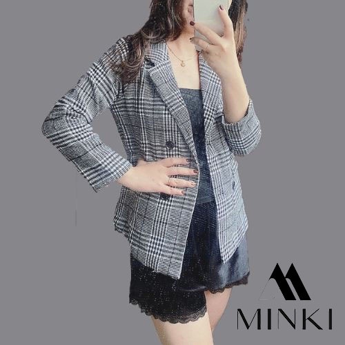 [MỚI 2021] ÁO KHOÁC VEST/BLAZER KẺ KARO SANG CHẢNH - KẺ DẠ 2 LỚP DẦY DẶN - MÀU KẺ PHỐI ĐEN TRẮNG DỄ KẾT HỢP | BigBuy360 - bigbuy360.vn