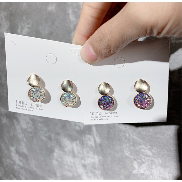 Bông tai Bạc 925 Phong Cách Hàn Quốc - HOA TAI ĐÍNH ĐÁ PHA LÊ LẤP LÁNH ( Cao Cấp )- ẢNH CHỤP THẬT