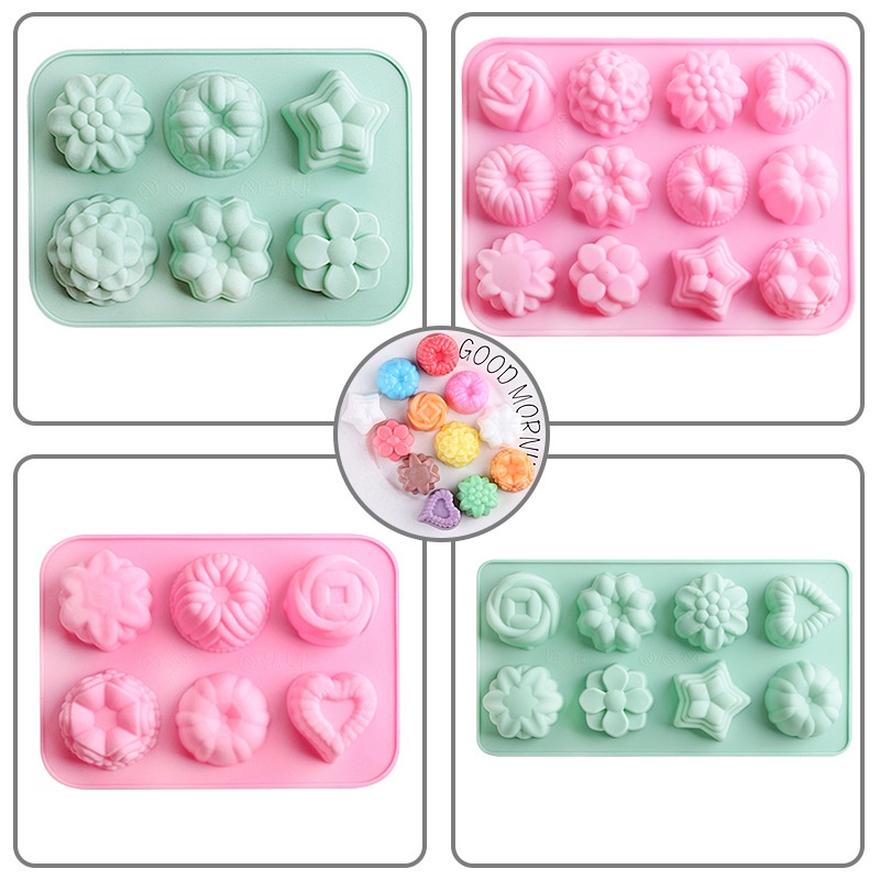 Khuôn Silicone 12 Ngăn Làm Đá Hình Hoa Hồng